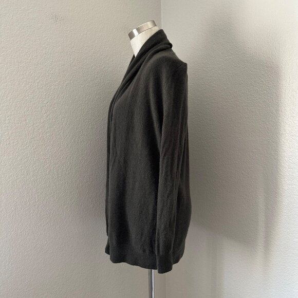 C By Bloomingdale's 2 Ply Cashmere Open Front Cardigan Greyish Brown Sz S - Picture 5 of 13